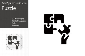 Fototapeta premium Puzzle and hand icon, representing problem-solving in business, ideas, coordination, mergers, etc.