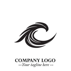 Fototapeta premium Elegant Black Wave Logo Symbol on a Clean White Background for Modern Minimalist Branding Design Art