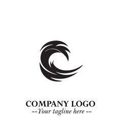 Elegant Black Wave Logo Symbol on a Clean White Background for Modern Minimalist Branding Design Art