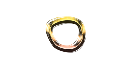 Golden enso circle brush stroke isolated on transparent background zen symbol of enlightenment, strength, elegance, the universe, and mu the void