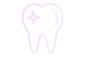 Illustration of a healthy tooth with a sparkling star, isolated on transparent background dental care concept for a bright, clean, and cavityfree smile
