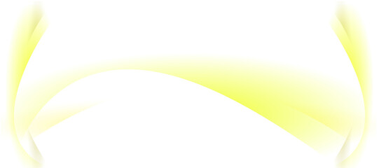Abstract yellow and transparent background with soft, flowing curves creating a sense of movement and light isolated on transparent background