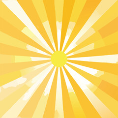 Abstract Sunburst Background with Yellow and Orange Rays vector illustration