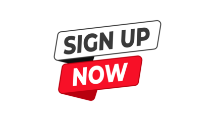 Sign Up Now bright red registration prompt optimized to capture new users fast, perfect for websites, apps, newsletters, membership pages, and sign-in conversions.