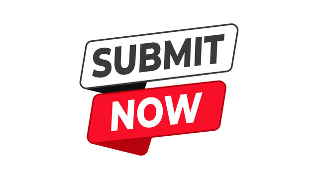 Submit Now red action label ideal for forms, applications, uploads, or confirmations, designed to encourage immediate completion with bold modern visual emphasis.