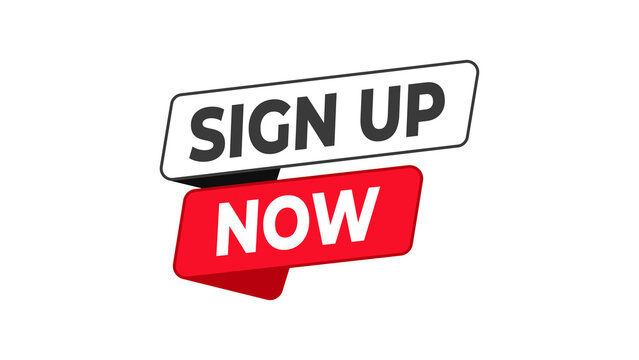Sign Up Now bright red registration prompt optimized to capture new users fast, perfect for websites, apps, newsletters, membership pages, and sign-in conversions.