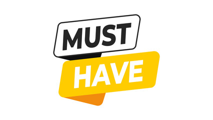 must have essential product recommendation promotional graphic banner isolated on transparent background