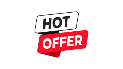 Hot offer banner graphic for promotions and sales events. special deal advertisement tag. limited time discount label design element,