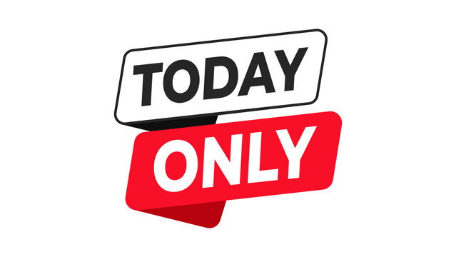 Today only promotional banner vector icon, a limited time sale concept graphic element for marketing campaigns, special offers, and daily deals announcement.