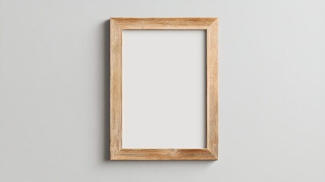 Minimalist wooden frame mockup for art display or interior design