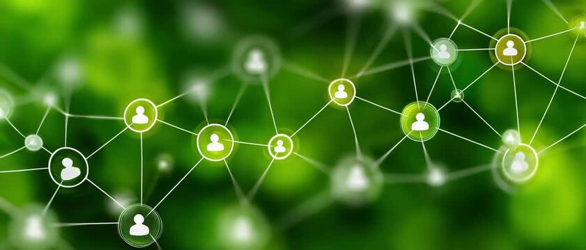 Network of Connections: a visual representation of interconnectedness, highlighting the power of collaboration and unity within a dynamic network. The graphic uses a clean.