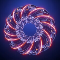 Intricate glass knot sculpture with iridescent reflections, symbolizing complexity and interconnectedness

