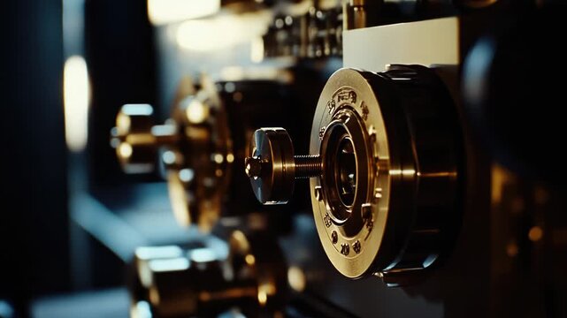 Video Close-up shot of a metal door handle with details, suitable for use in interior design, architecture or product