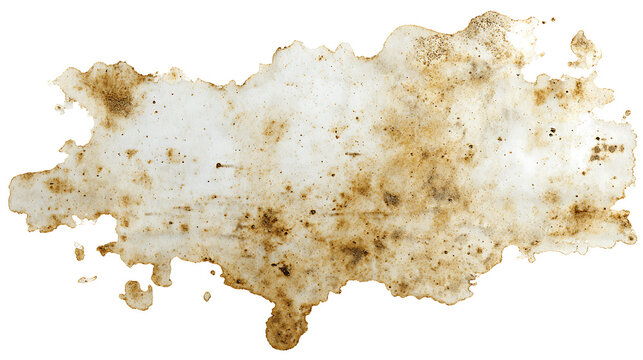Dirty grease stain realistic texture, isolated on a white background