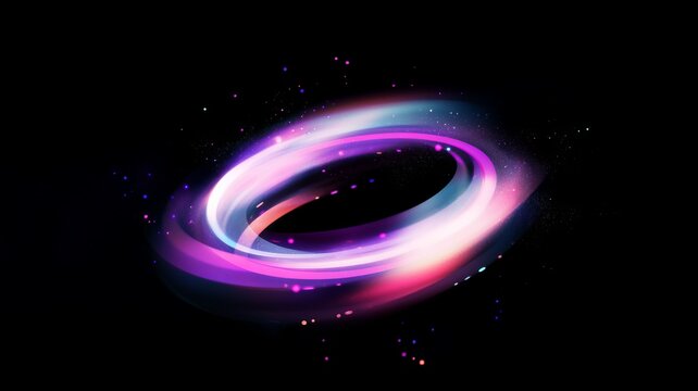 Vibrant glowing magic circle on dark background for mystical design concepts