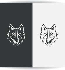 A stylized wolf head emblem rendered in crisp vector lines. Perfect for logo design, sports mascots, branding, and bold graphic identity applications.