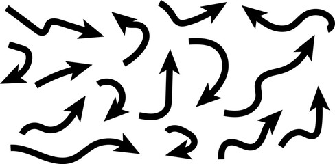 Variety of black arrows pointing various ways