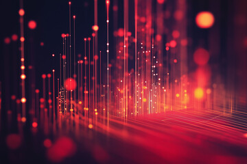 Abstract red data visualization with graphic element