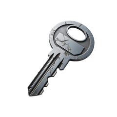 Antique skeleton key isolated on transparent background