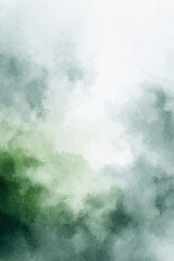 Obraz premium Abstract watercolor green and gray texture resembling mist or fog in a natural setting