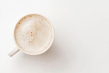 Minimalist coffee cup design with frothy drink for beverage magazine layouts