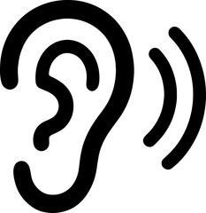 Ear Scalable SVG Vector Graphic with Editable Paths and Layers for Web, UI Design, Digital Art, and Print Applications