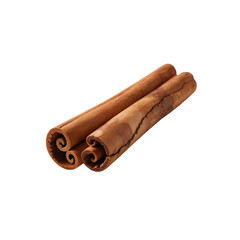 Two cinnamon sticks isolated on transparent background