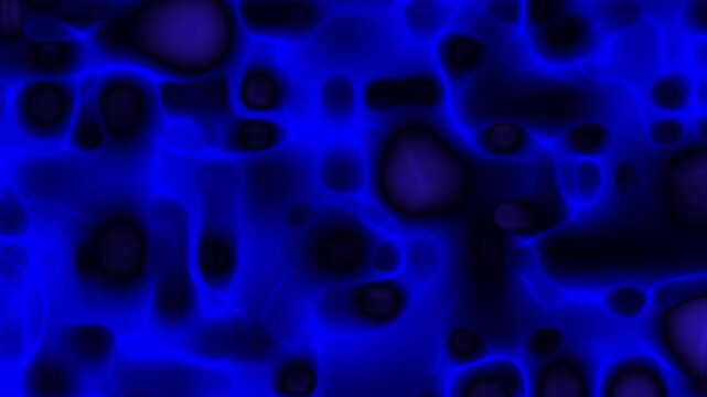 Loopable seamless blue and black organic texture with glowing cellular patterns and fluid motion ideal for digital backgrounds and visual effects.