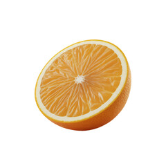 Half orange fruit slice isolated on transparent background