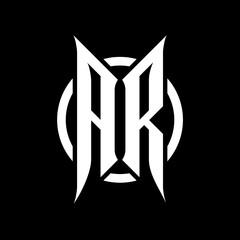 AR Monogram Logo on Black Background