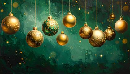 深い緑に黄金の光がきらめくクリスマスボケ背景
– Festive Christmas Bokeh Background in Deep Green and Soft Golden Glow