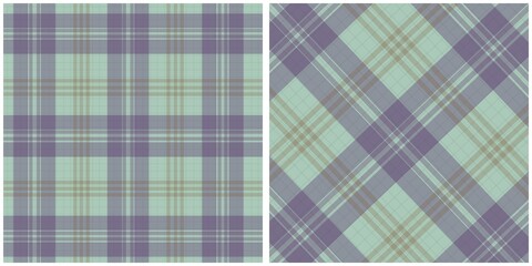 Soft Lavender and Mint Plaid Seamless Textile Designs