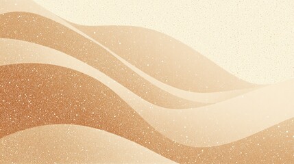 Abstract Sand Dune Waves with Textured Speckles, Earthy Tones, Minimalist Design.