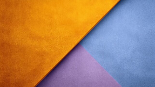 Vibrant Triangular Geometric Textures of Orange, Blue, and Purple Colors on Soft Surfaces for Background or Artistic Design Projects