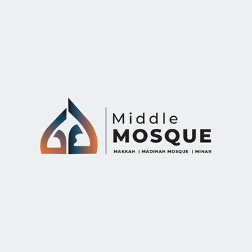 Mosque Minar and Prayer Place Logo