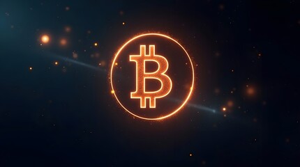 Shining bitcoin symbol for modern financial technology and investment opportunities online