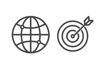 Global network connectivity symbol and business target goal achievement for marketing strategy