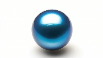 Video A close-up of a shiny blue ball sitting on a white surface, ideal for use in educational or commercial contexts where simplicity and clarity are key