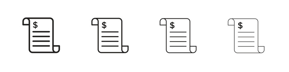 Invoice icons. premium symbol. Vector sign icon logo template.
