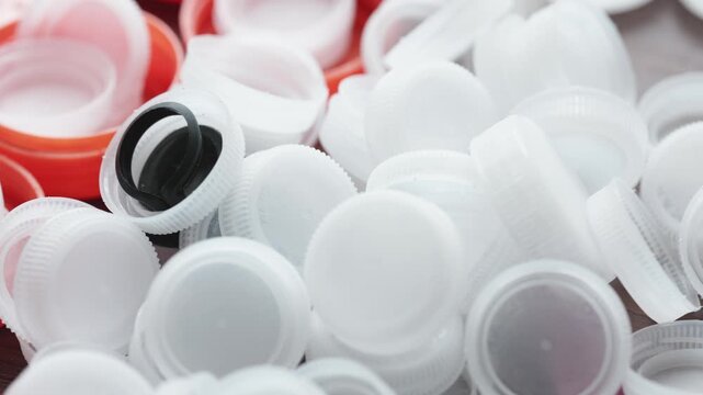 Close-Up of Plastic Bottle Caps