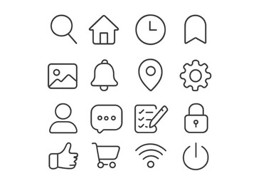 Fototapeta premium Minimalist outline icons for modern mobile application and website user interface
