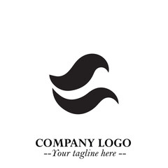 Elegant Black Wave Logo Symbol on a Clean White Background for Modern Minimalist Branding Design Art