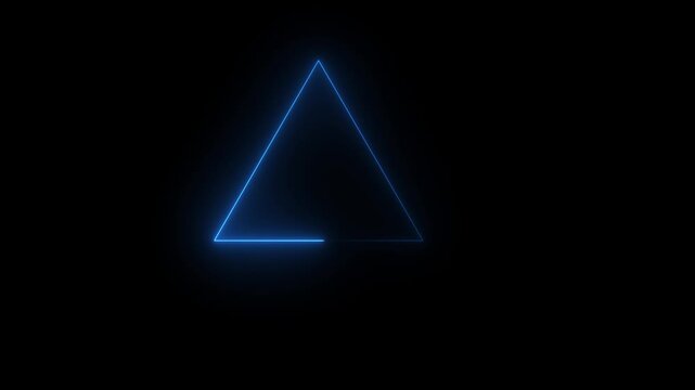 Glowing neon triangle on alpha channel background