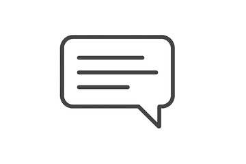 Minimalist outline speech bubble for chat and communication interface