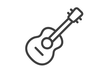 Simple outline icon depicting a small acoustic string instrument like a ukulele or compact guitar for web use