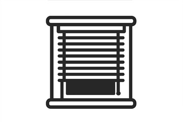 Horizontal window blinds partially closed in black and white for privacy and light