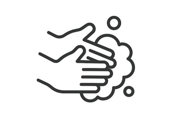Essential hygiene practice of washing hands with soap and water using a minimalist style