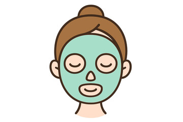Minimalist person applying a green beauty mask during a relaxing skincare routine