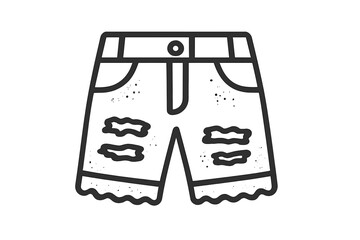 Pair of distressed denim shorts featuring ripped details and a grunge texture