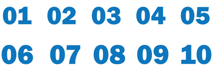 Bullet Points icon set in line style, Simple round numbers in flat style, Set of 1-10 numbers simple black symbol sign for apps, and website, vector illustration. EPS 10